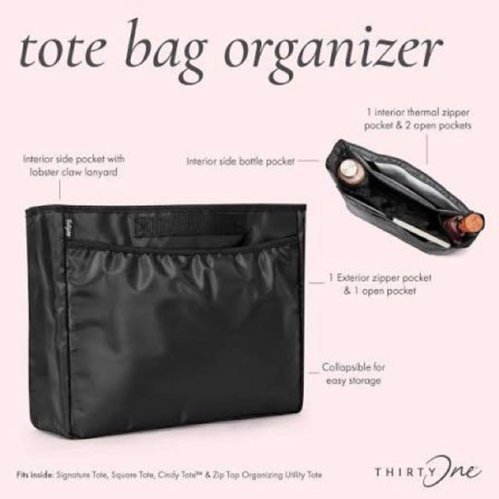 Thirty-One tote organizer insert (new w/o tags) 9.05" H × 13.2" L × 5.5"D